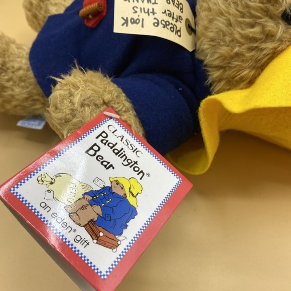 EDEN Toys Classic PADDINGTON BEAR Yellow Hat Blue Navy Red Jacket 14” - Picture 3 of 8